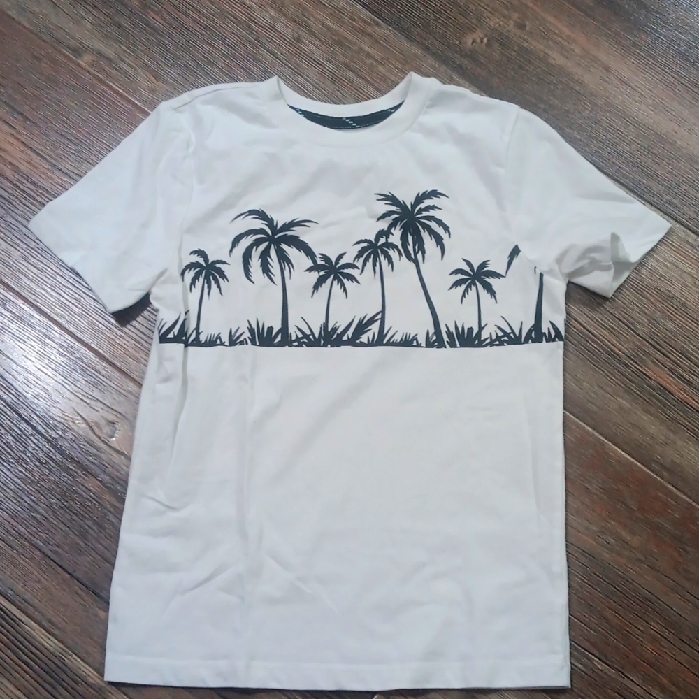 White T Shirt with Palm Trees Never Worn S(6/7)